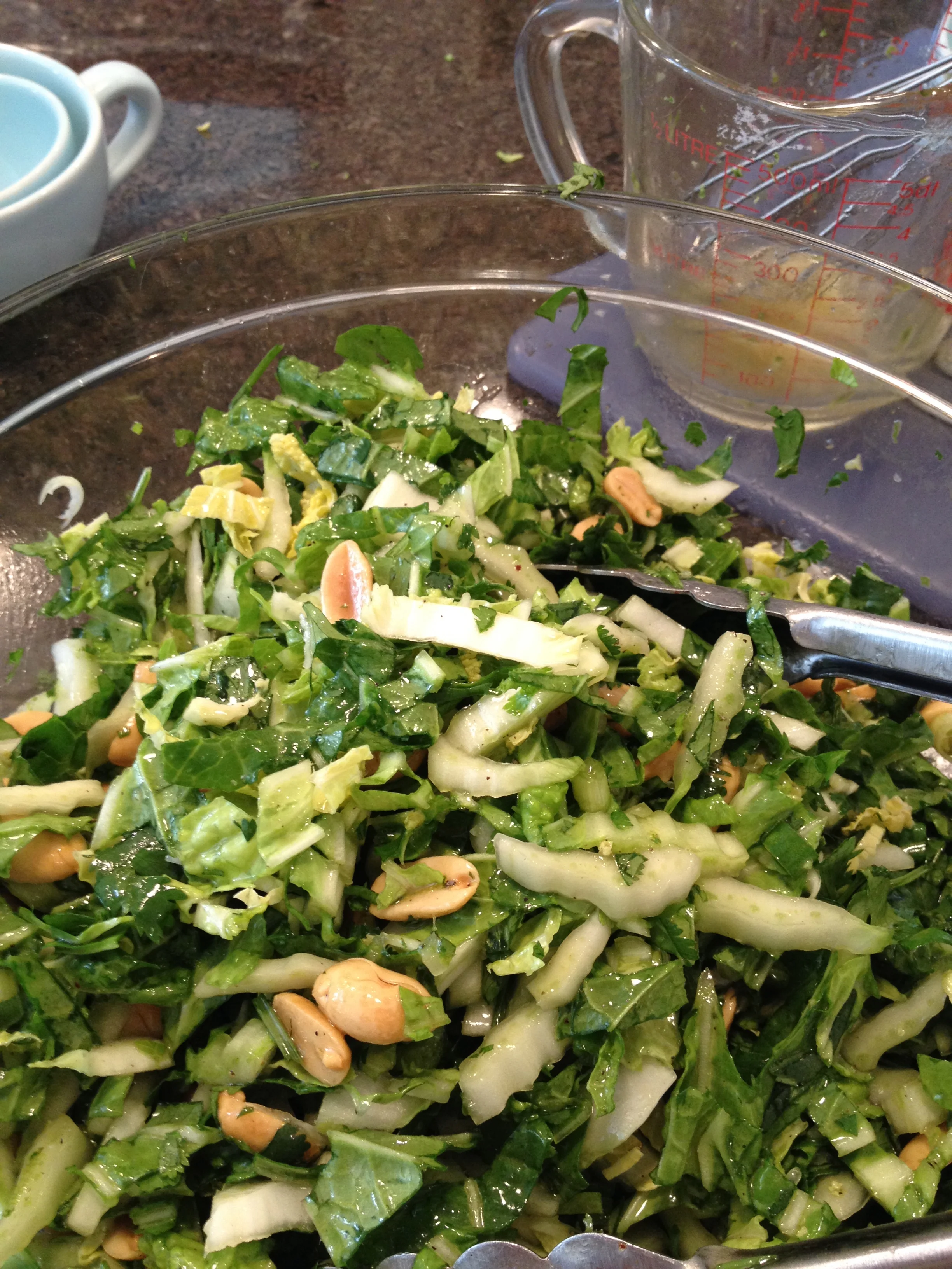 Lime and peanut slaw