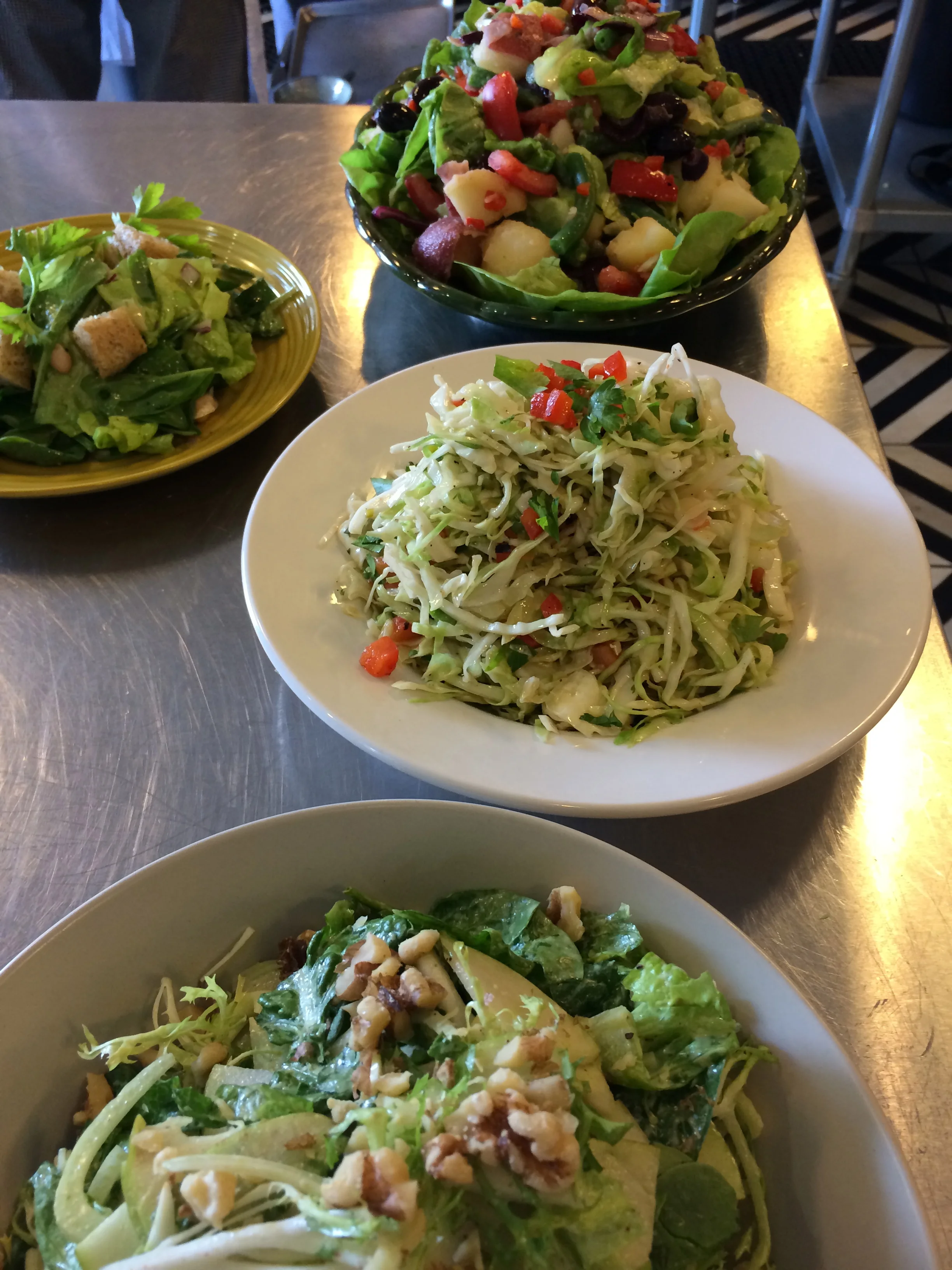 Salad day at school, coleslaw in the middle….