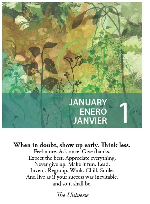 Sample from Notes From the Universe calendar