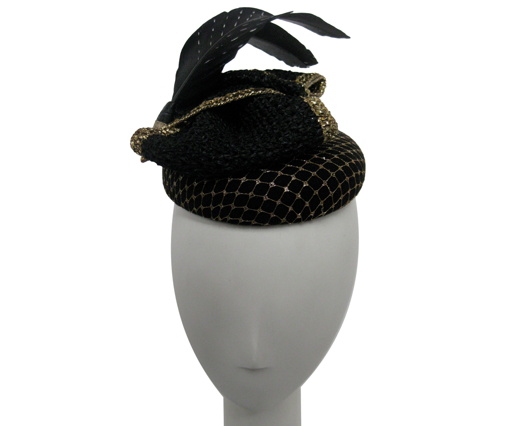 Golden night cocktail hat