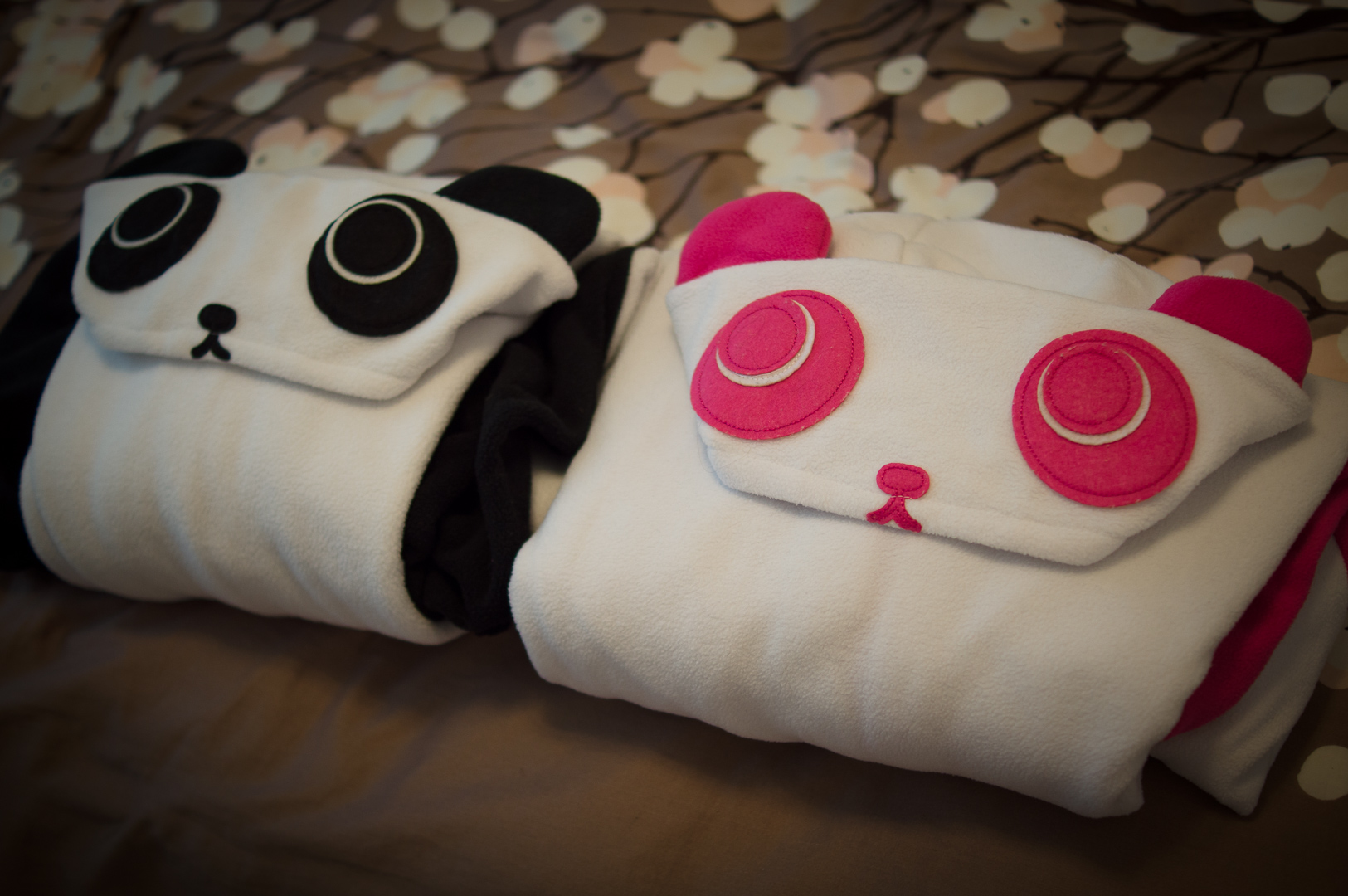 Panda jammies folded nicely into compact rectangles using the KonMari method