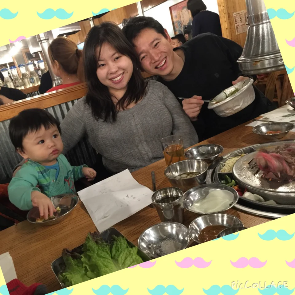 Phil, Mama and J. at Kang Ho-Dong Baekjeong Korean BBQ for dinner