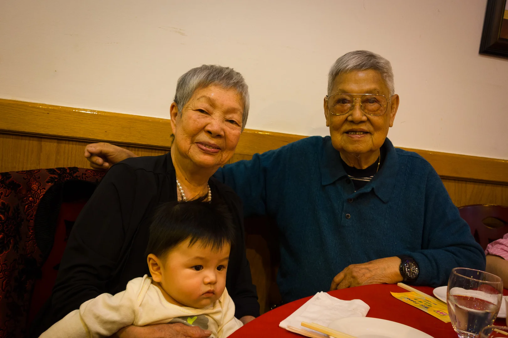 One of the last times that grandpa was able to eat at a restaurant with his entire family.