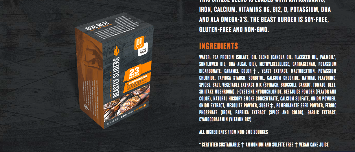 IMAGE IS A SCREENSHOT TAKEN FROM BEYONDMEAT.COM