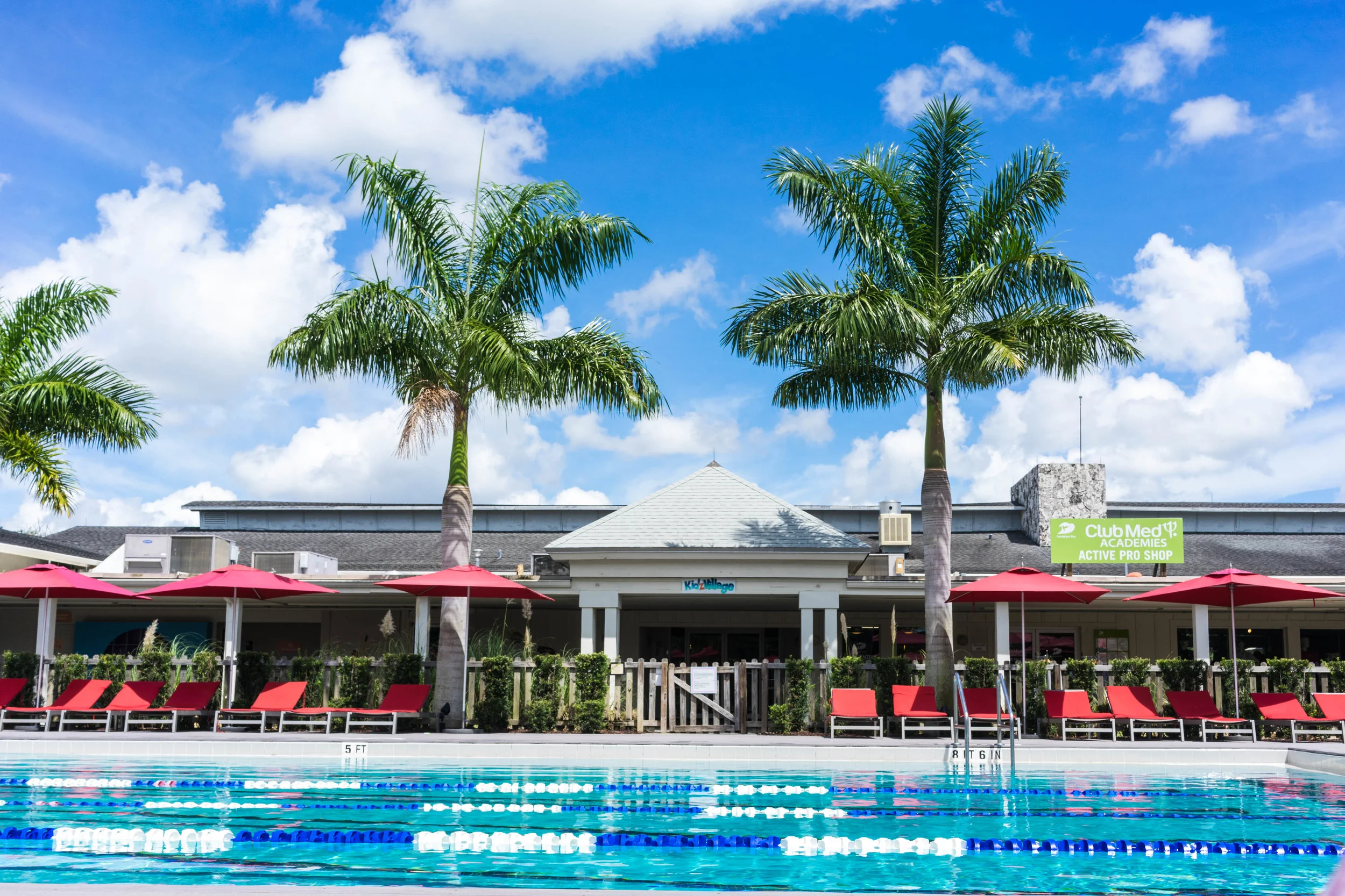 the serene fitness pool and baby club med right behind it