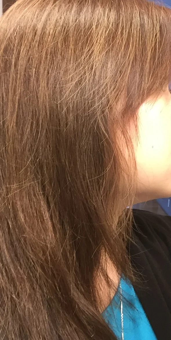 AFTER AIR DRY. My one qualm is that all this softness tends to de-volumize my hair, just a bit