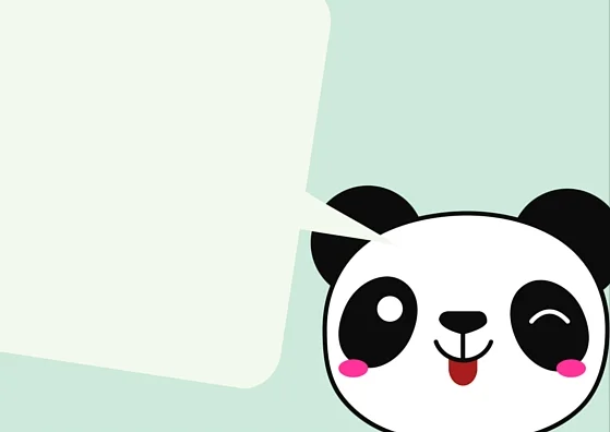 BLANK PANDA TEMPLATE LUNCH BOX NOTE CARD (Aqua)