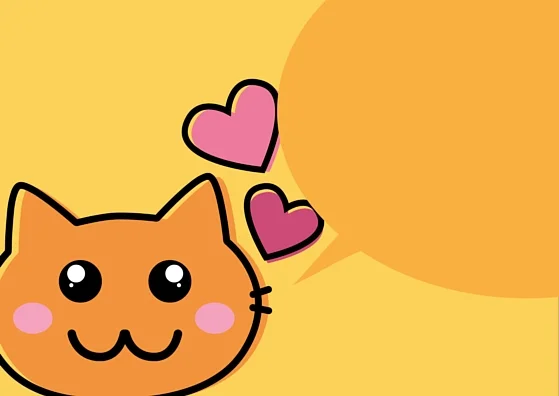 BLANK Neko Cat TEMPLATE LUNCH BOX NOTE CARD (Gold Orange)