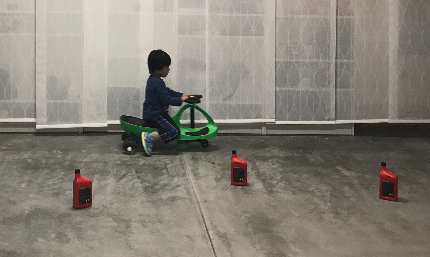 Phil has a blast in his garage race track with his PlasmaCar