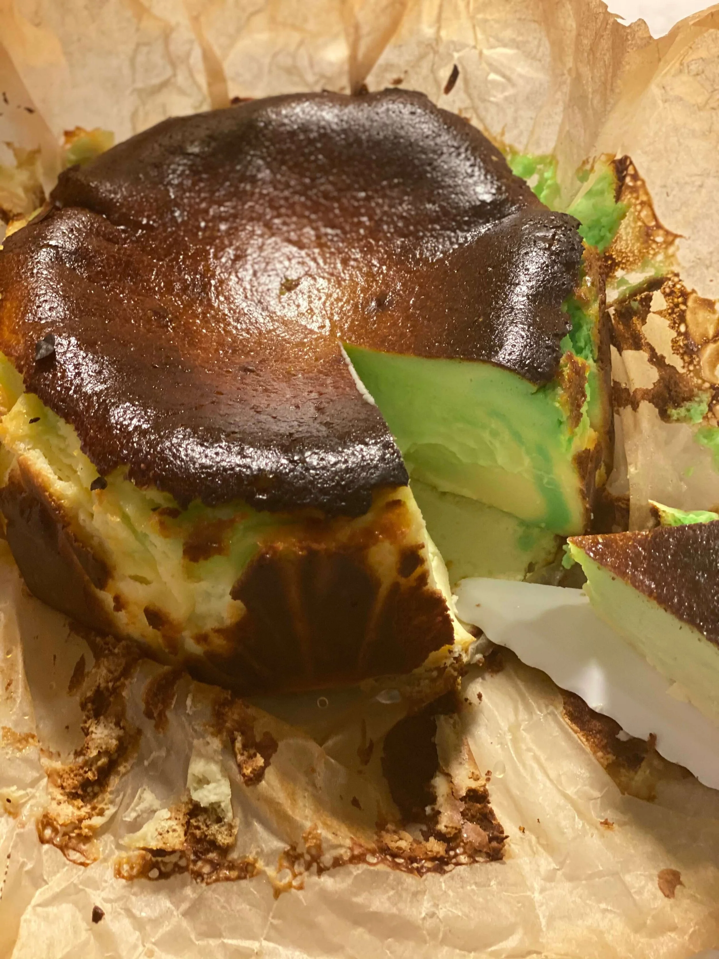Pandan Basque Cheesecake Recipe: Make a Pandan Basque Burnt Cheesecake with me. It'll be creamy, tall, and delicious!