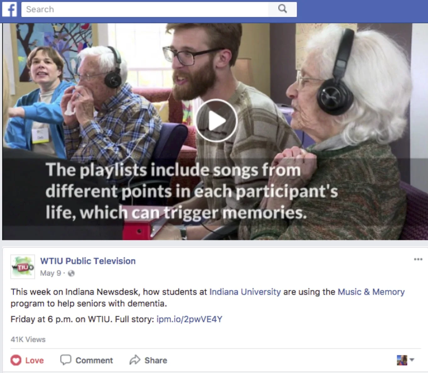 41,000 views on Facebook