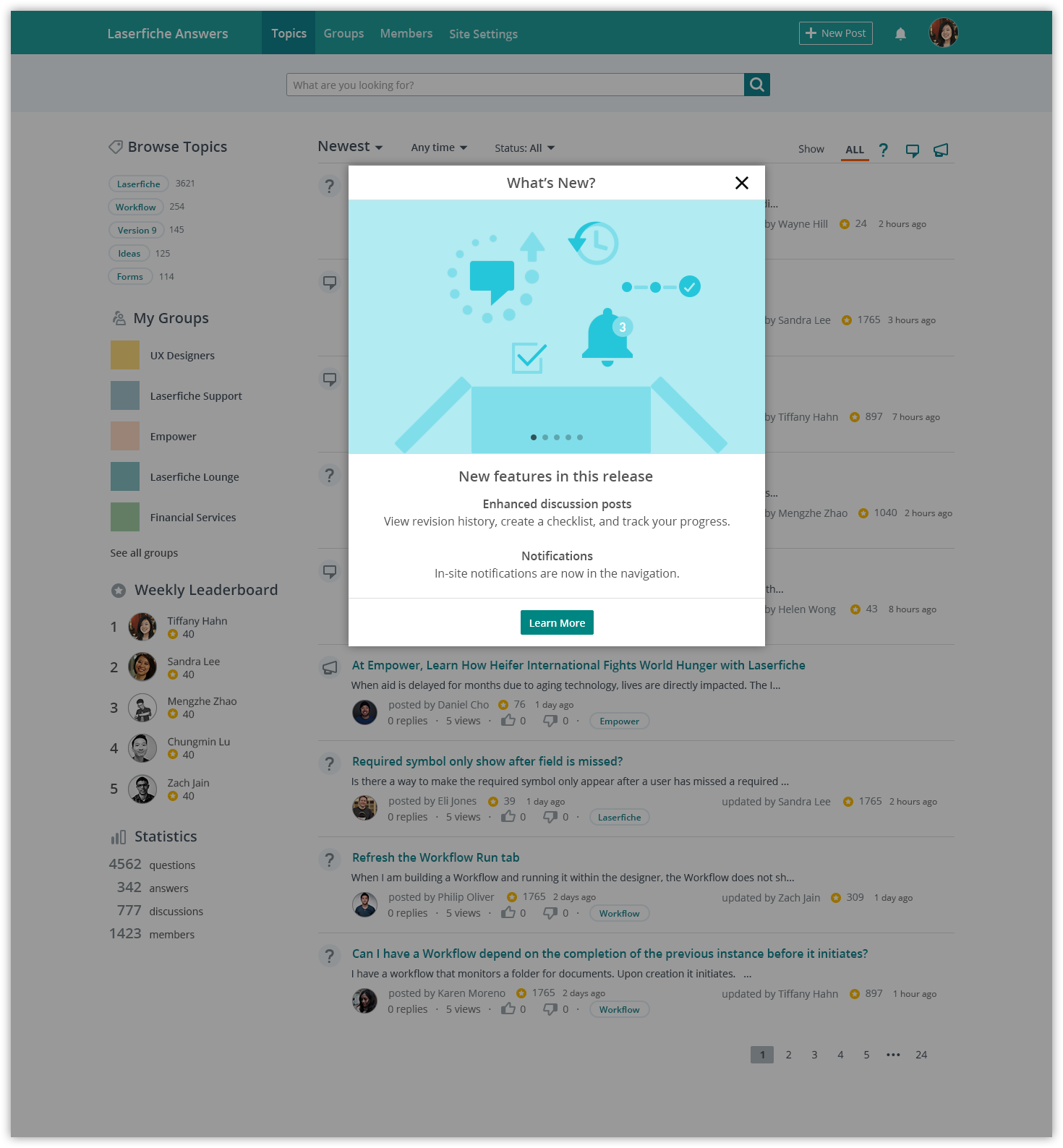 New feature on-boarding