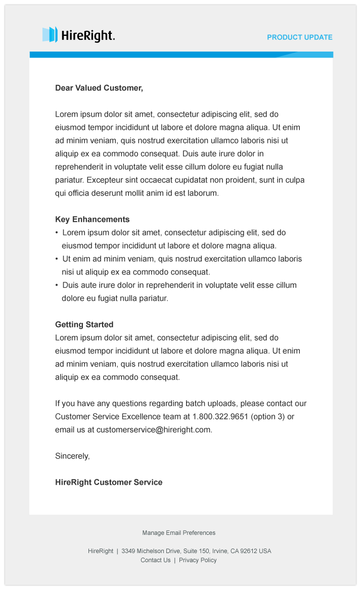 Product Update Email Template
