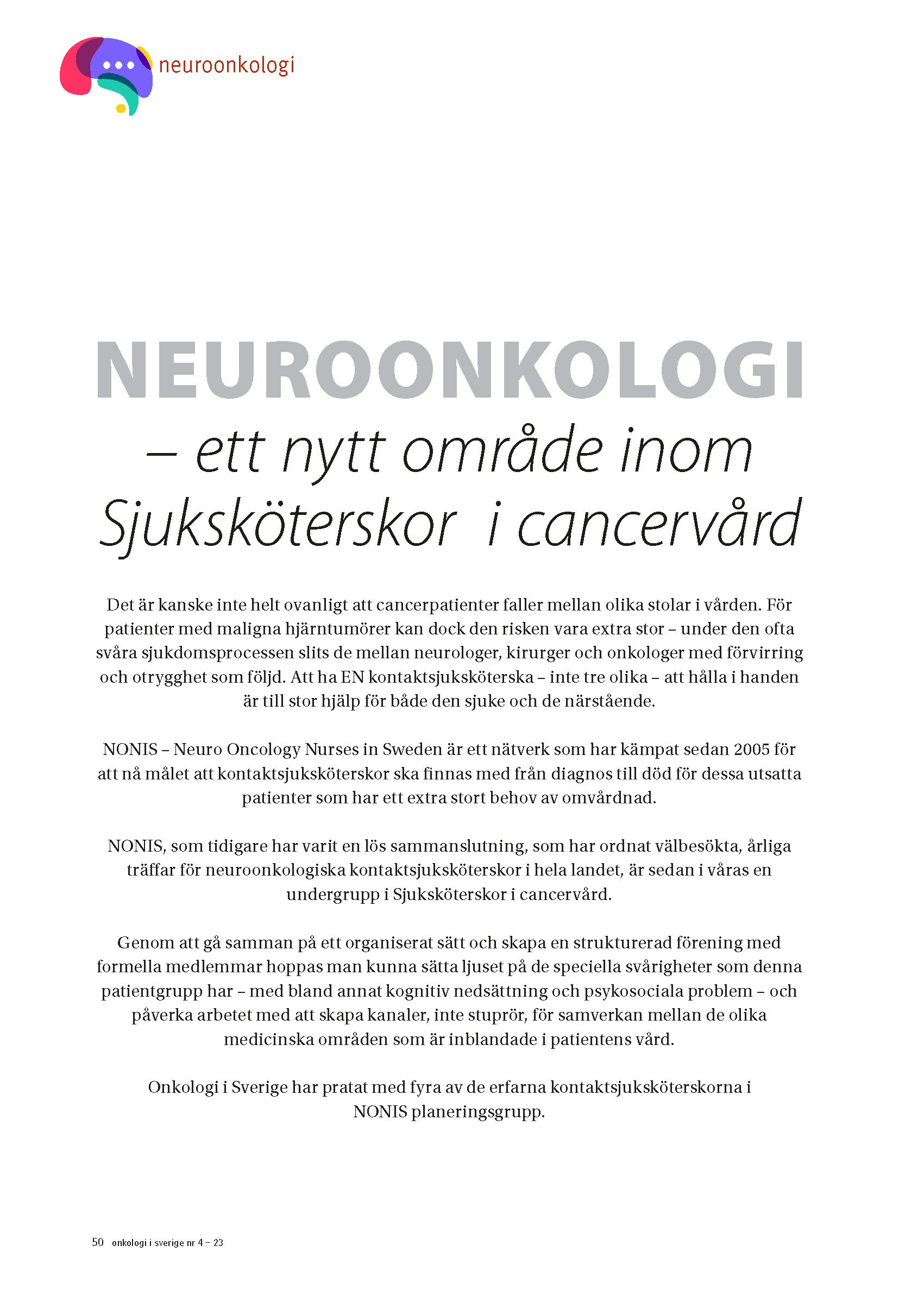 Onkologi i Sverige nr 4 - 23