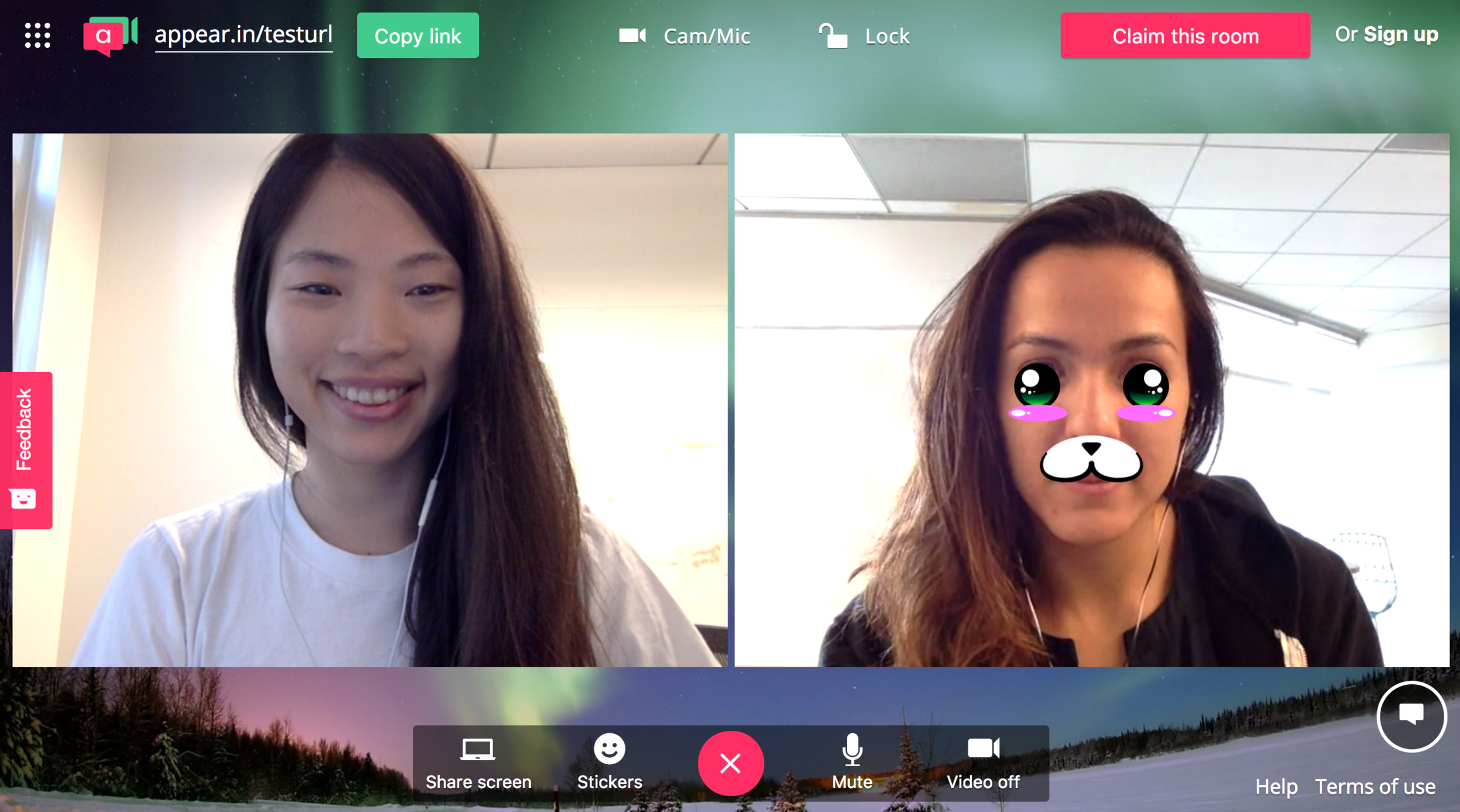 Appear In video chatting