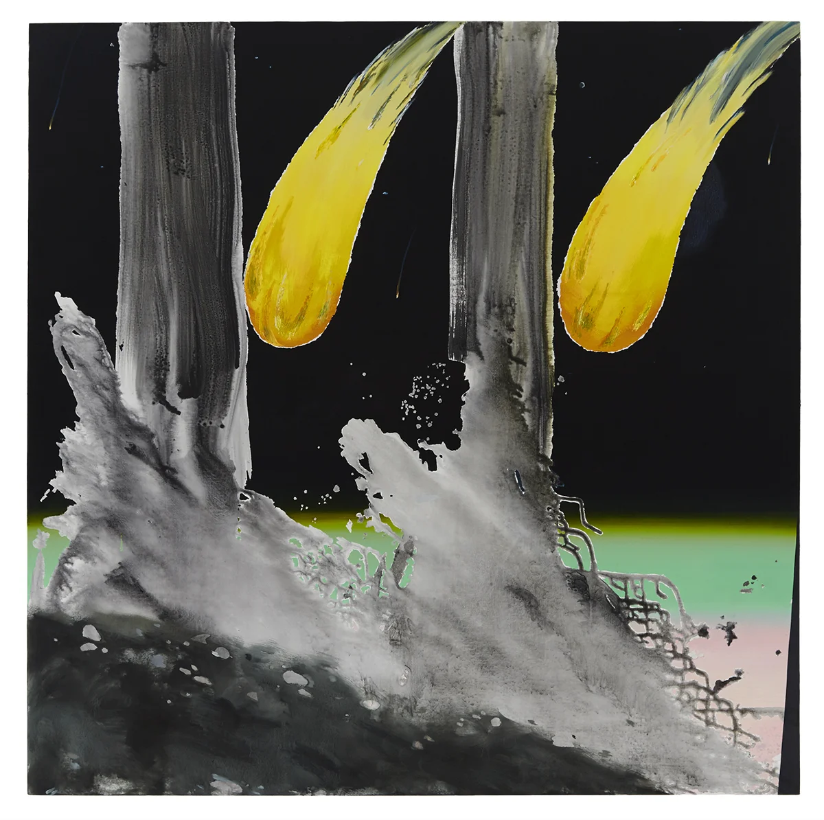 Twin Fates , oil and acrylic on canvas, 72" x 72"