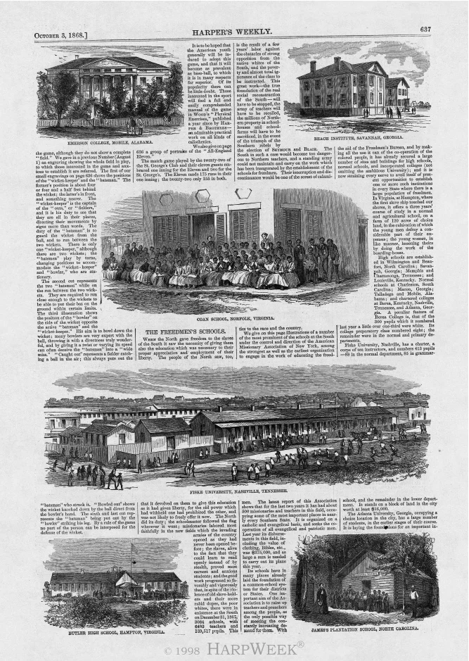 “The Freedmen’s Schools,” Harper’s Weekly, October 3, 1868