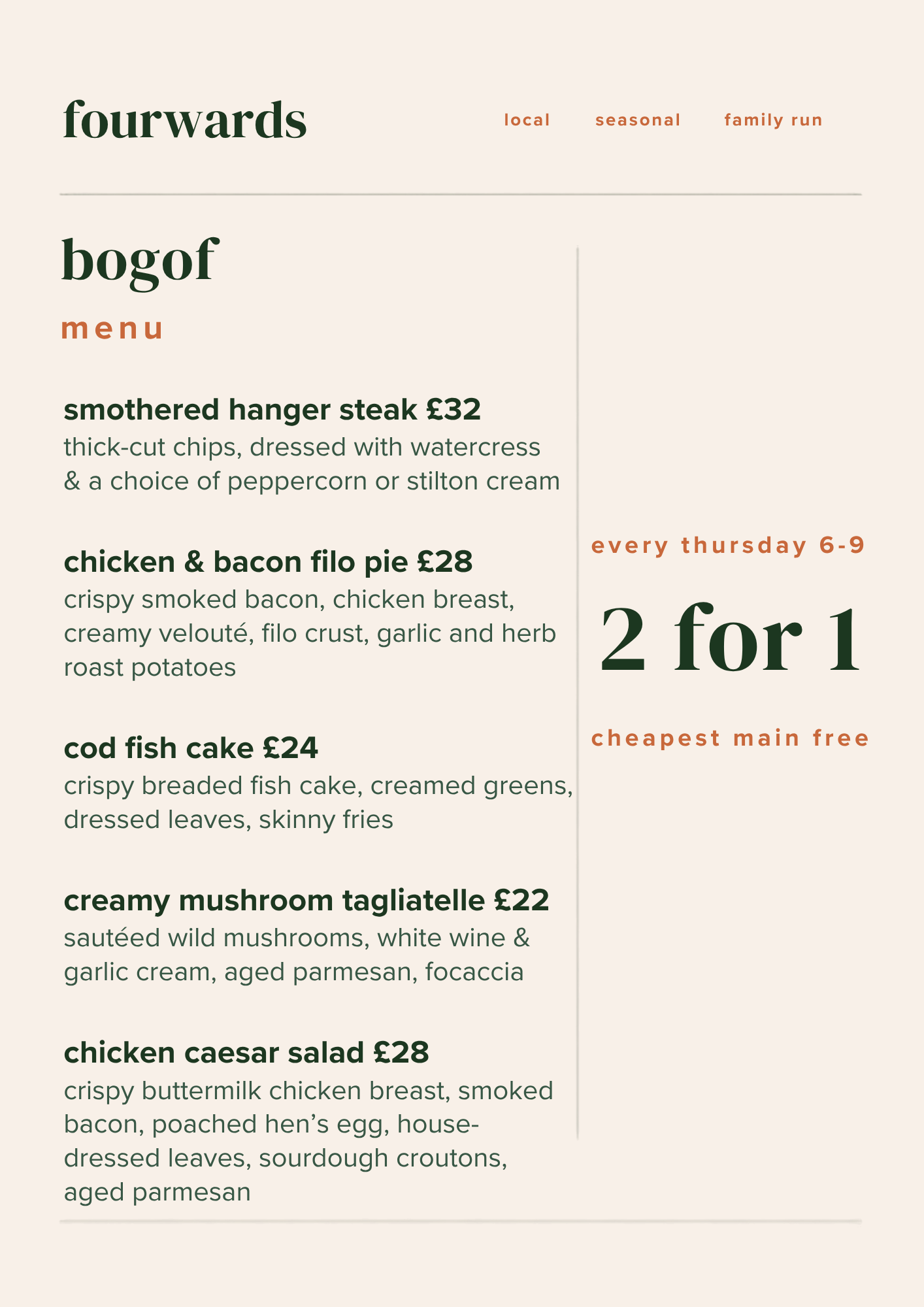 Available every Thursday 6-9pm.

This is a sample menu as it changes weekly.