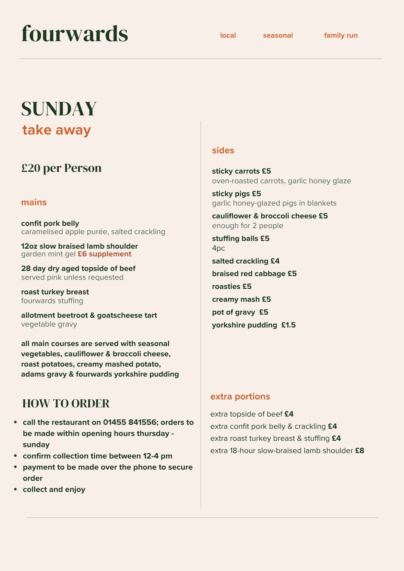 Available for takeaway only 

12pm - 4pm every Sunday