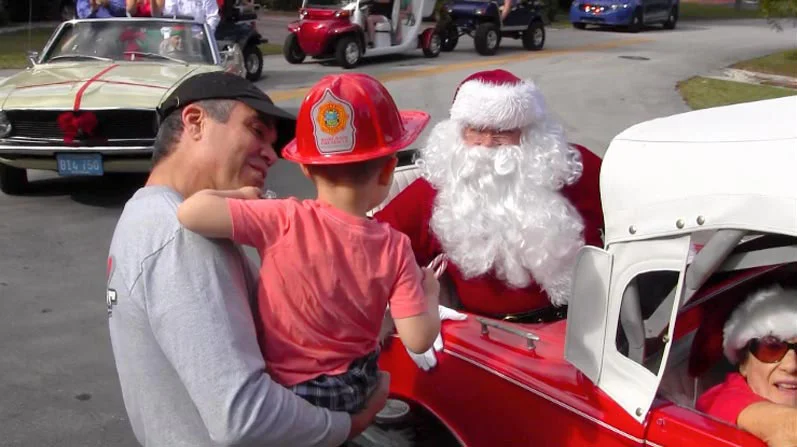 young Julian falcon meets santa