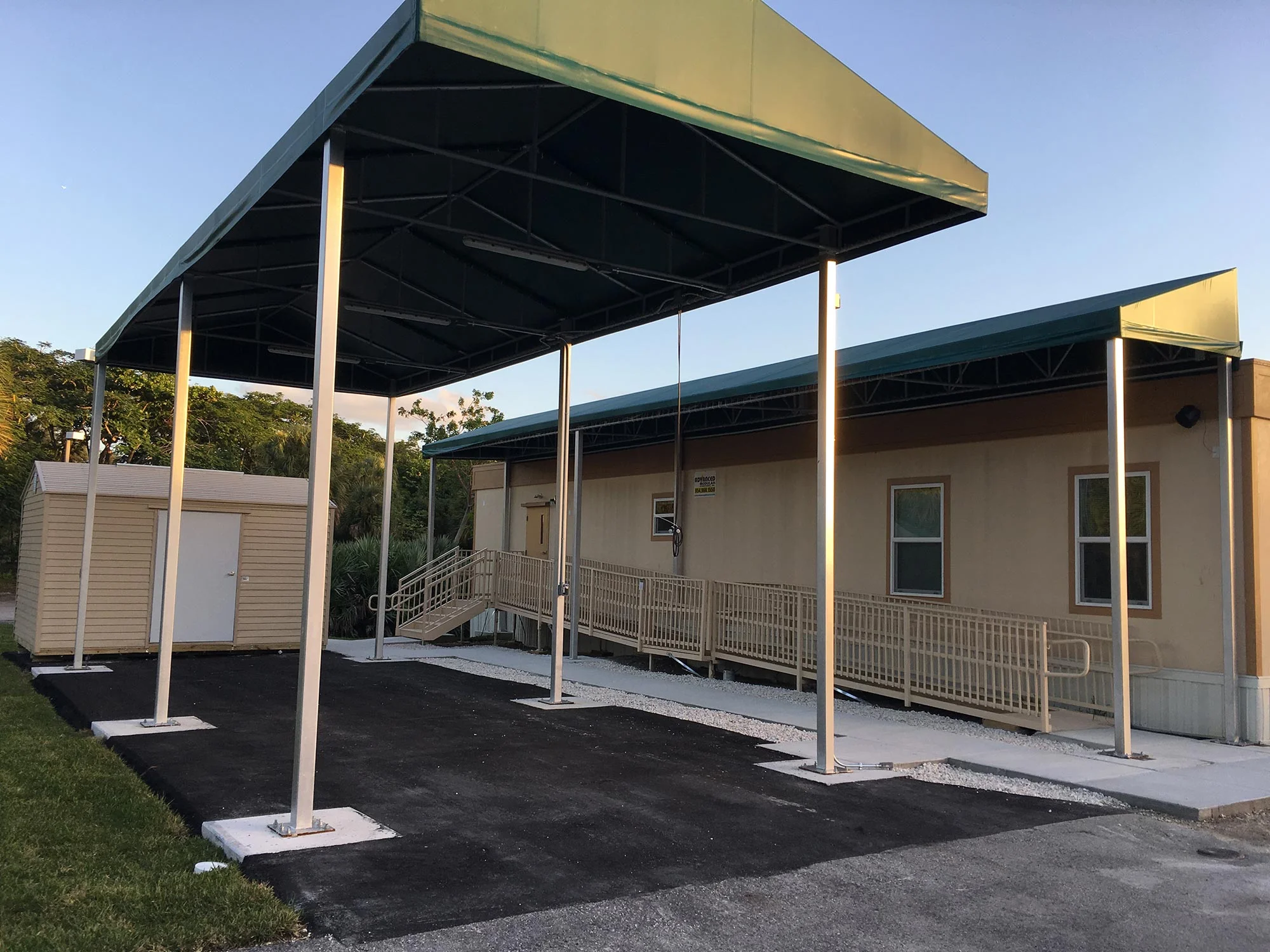 Covered canopy for truck and personnel trailer are ready to go...