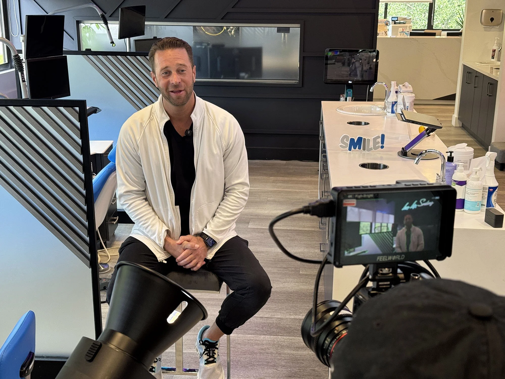 Dr. Ross shooting an educational video