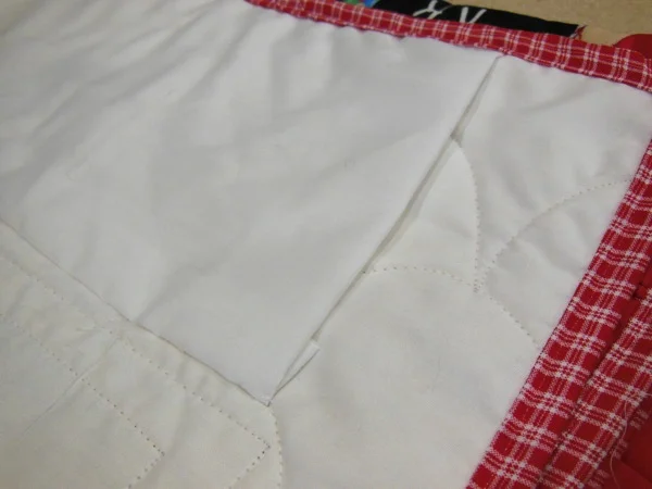 ADDED SLEEVE ON THE BACK OF BABY QUILT TO HANG IT