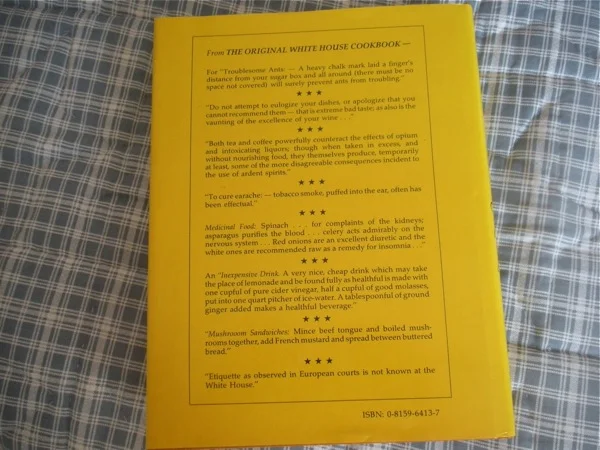 Original White House Cookbook from Bluebird Gardens USA