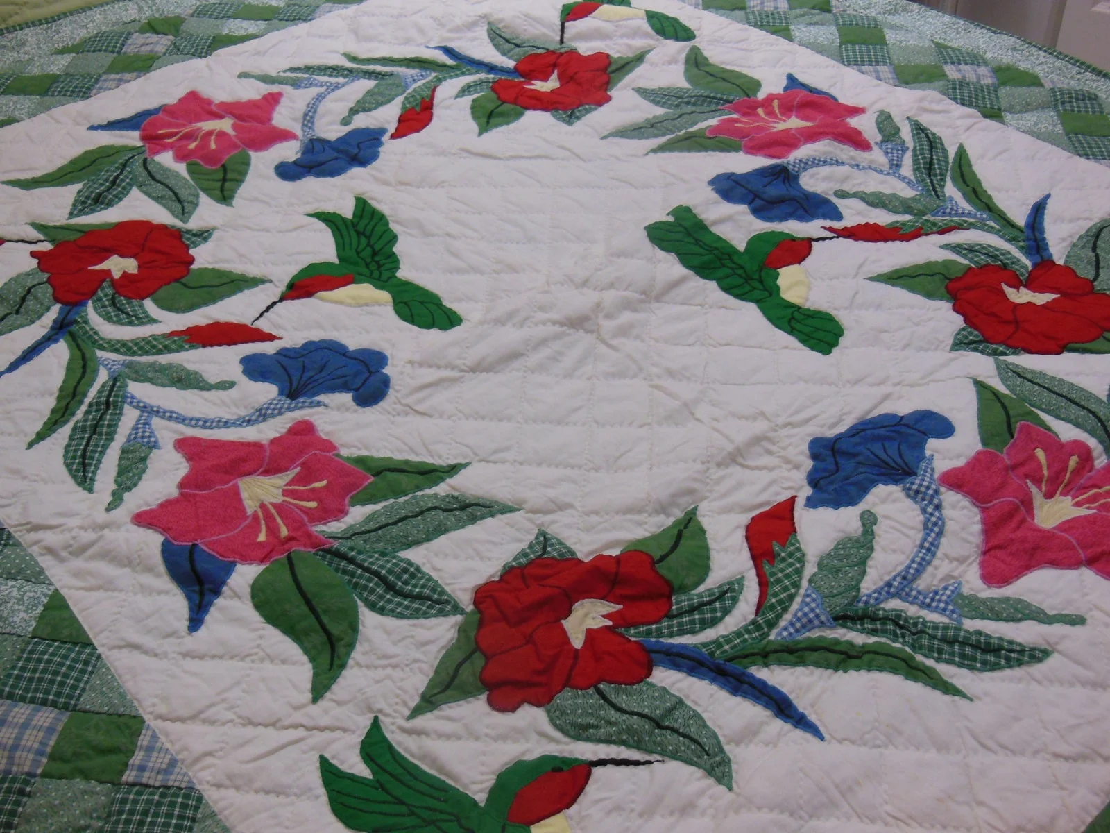 Hummingbirds Lap Quilt Wall Hanging from Bluebird Gardens USA