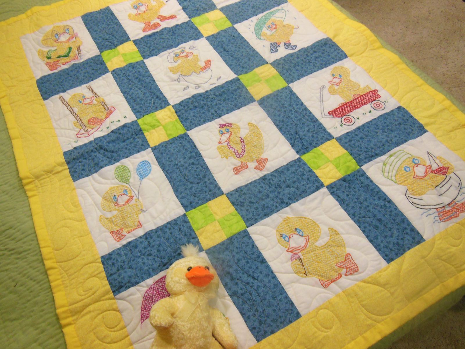Going Quackers Crib Quilt and Duck Toy.jpg