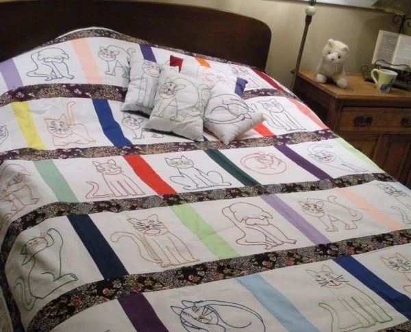 Lots of Cats Twin Quilt from Bluebird Gardens USA