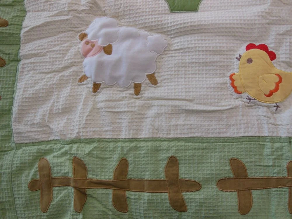 Farm baby crib quilt