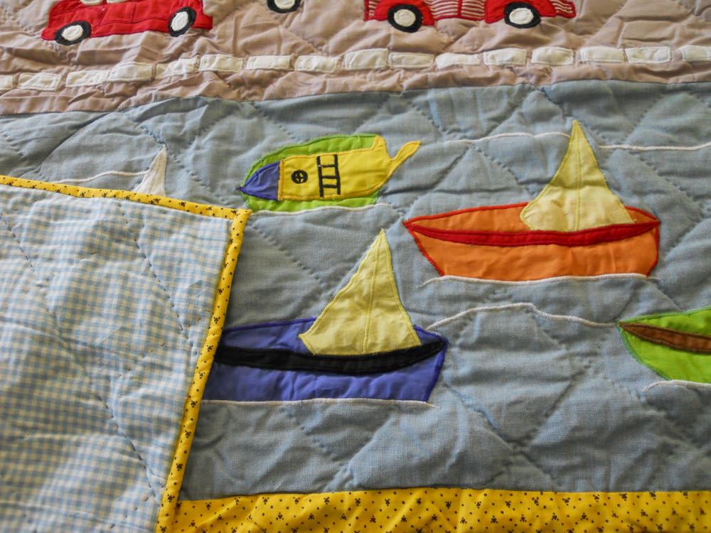 Haut De Couette Enfant Avec Appliqués Trains - Neuf Non Terminé (top) - Fait Main