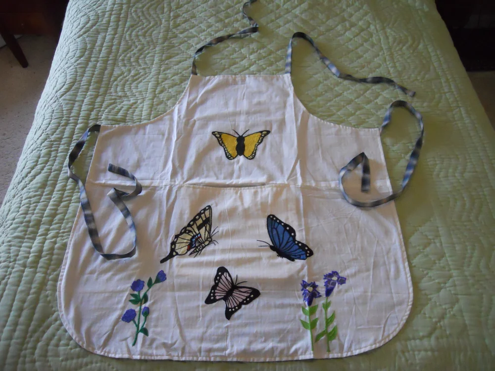 applique butterflies apron