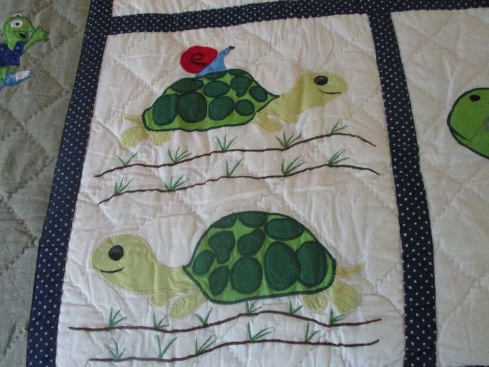 Turtle Time Lap Quilt Wall Hanging from Bluebird Gardens USA