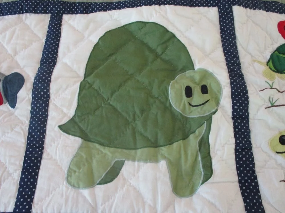 Turtle Time Lap Quilt Wall Hanging from Bluebird Gardens USA
