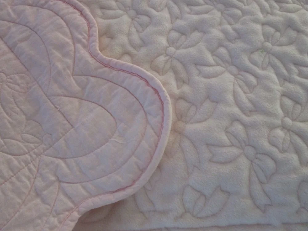 Pink Ribbons Baby Crib Quilt Wall Hanging back.jpg