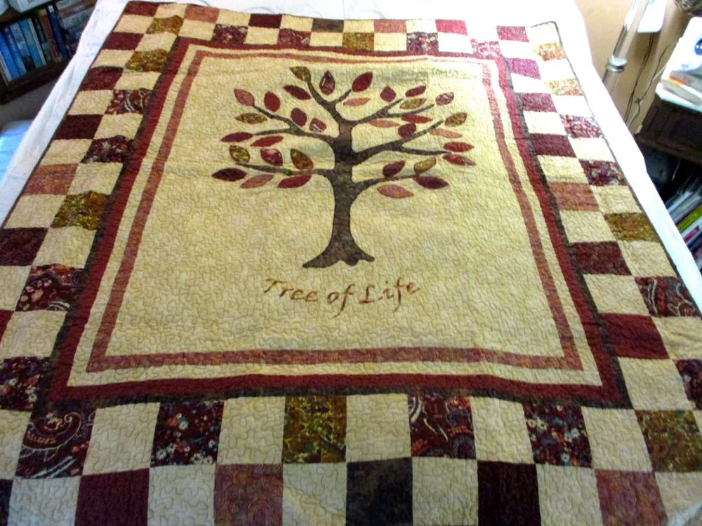 Winter Tree of Life Lap Quilt Wall Hanging from Bluebird Gardens USA