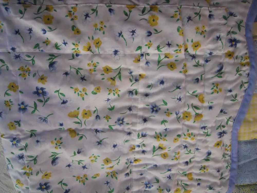 Yellow Blue Blocks Baby Quilt Wall Hanging from Bluebird Gardens USA