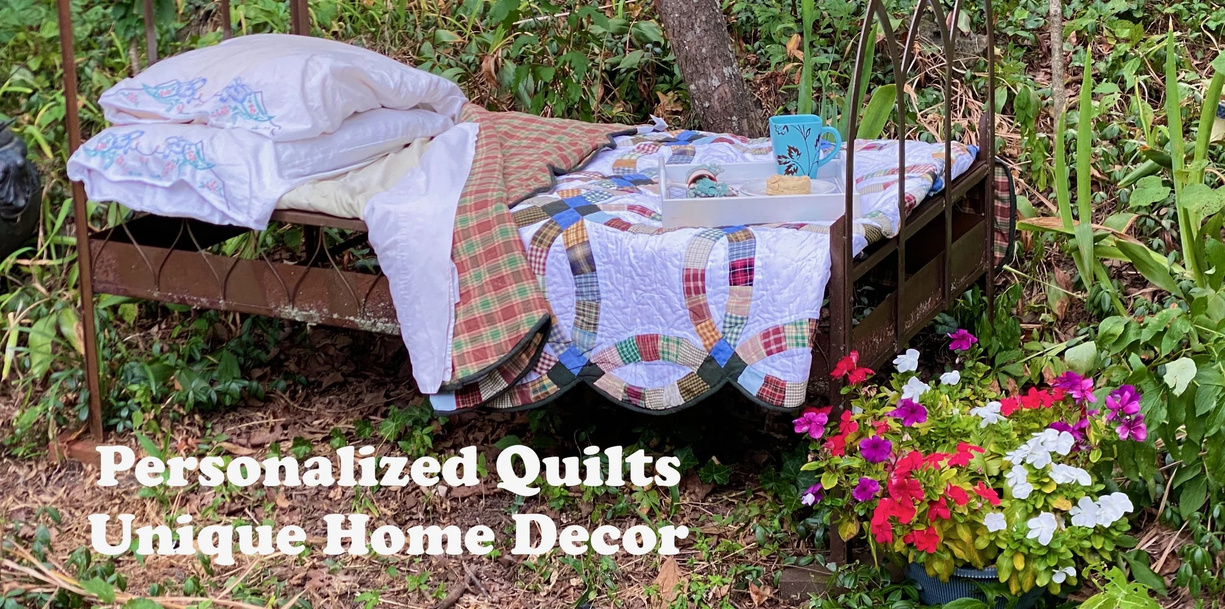 Cozy Double Wedding Ring Lap Quilt
