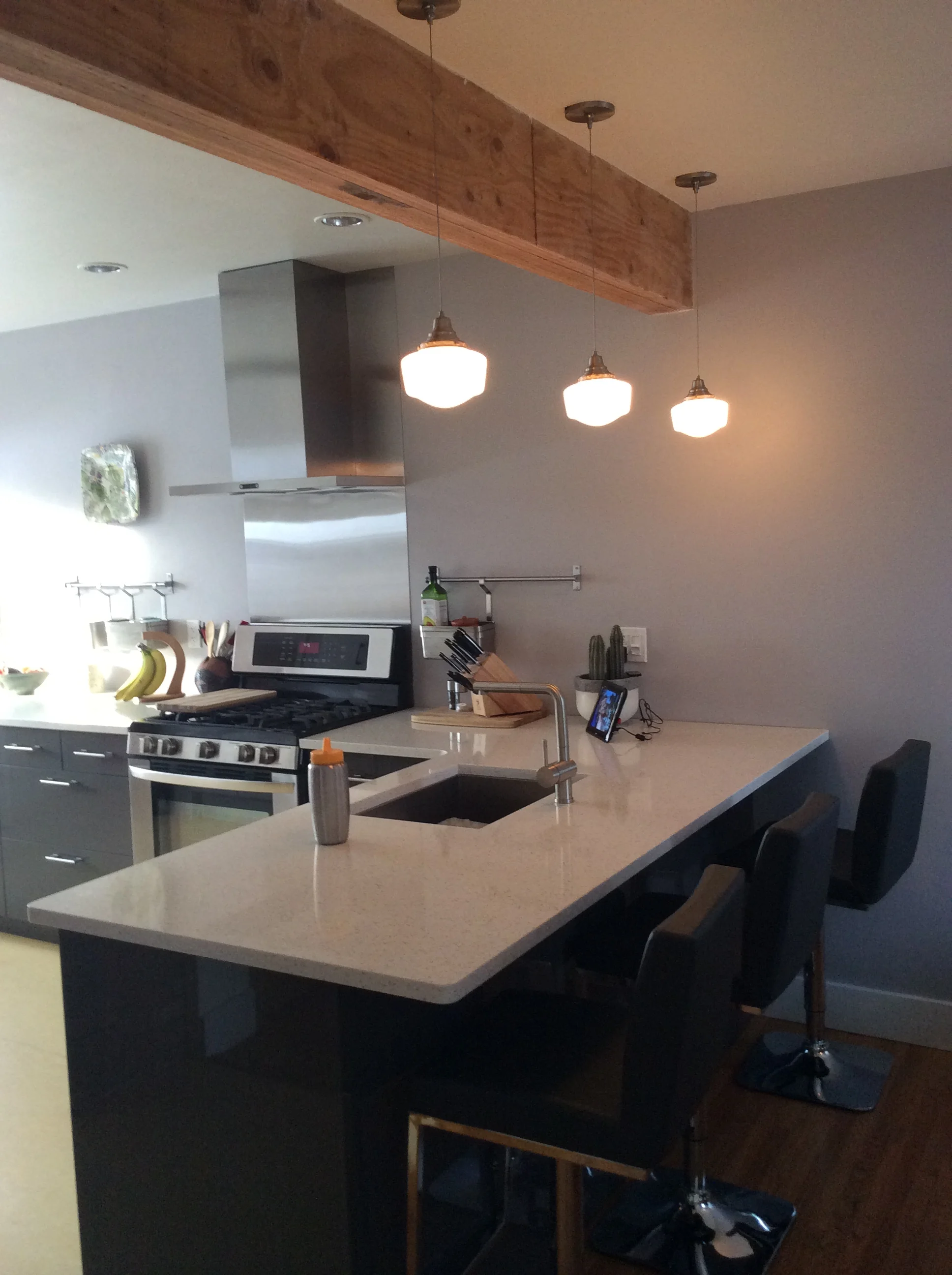 Eating bar, custom lighting