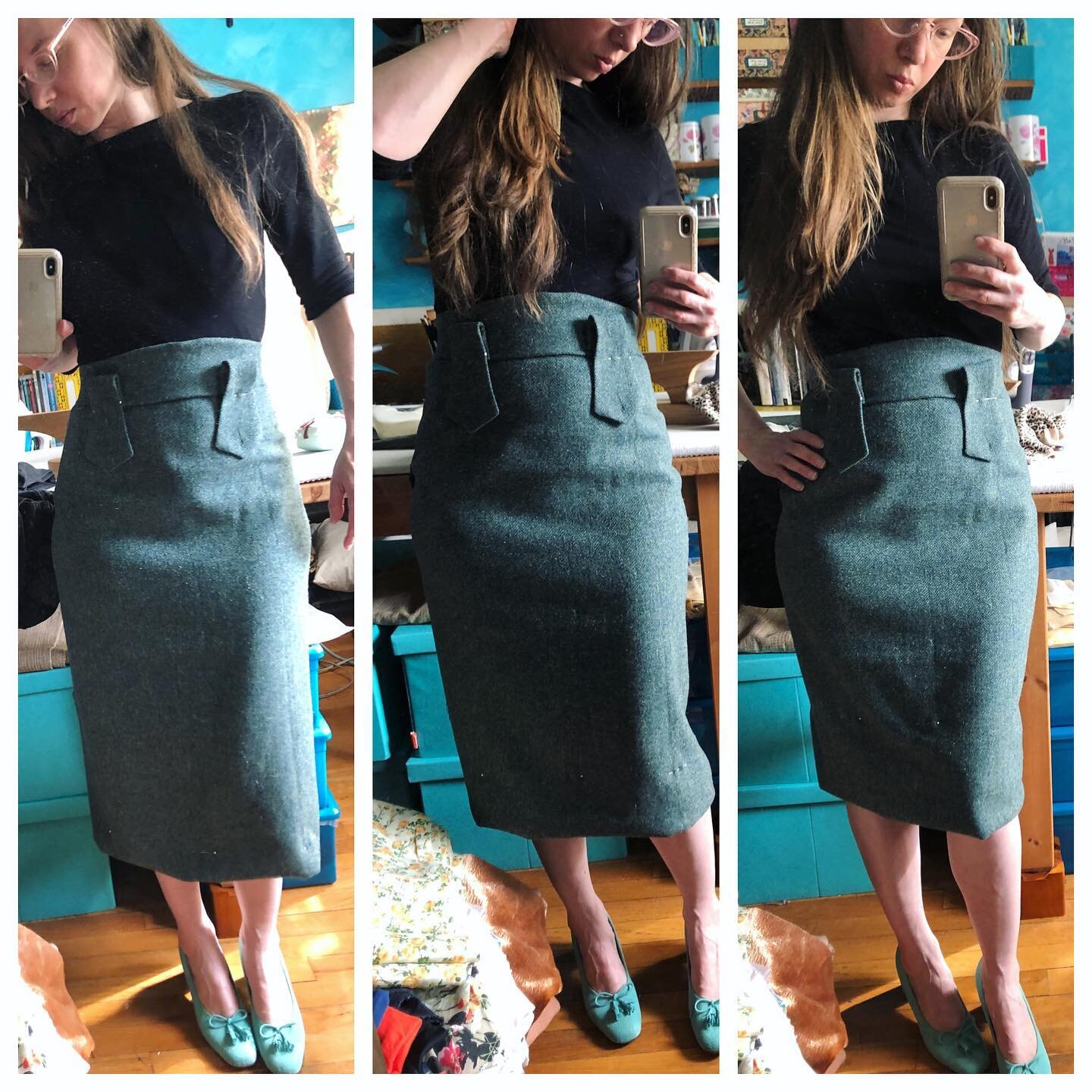 Help me pick a hemline, please? 

First option is the hemline according to the pattern, from 1958. However since I&rsquo;m petite, it&rsquo;s probably meant to hit more like number two. Number three is taken up quite a bit, but is starting to be less