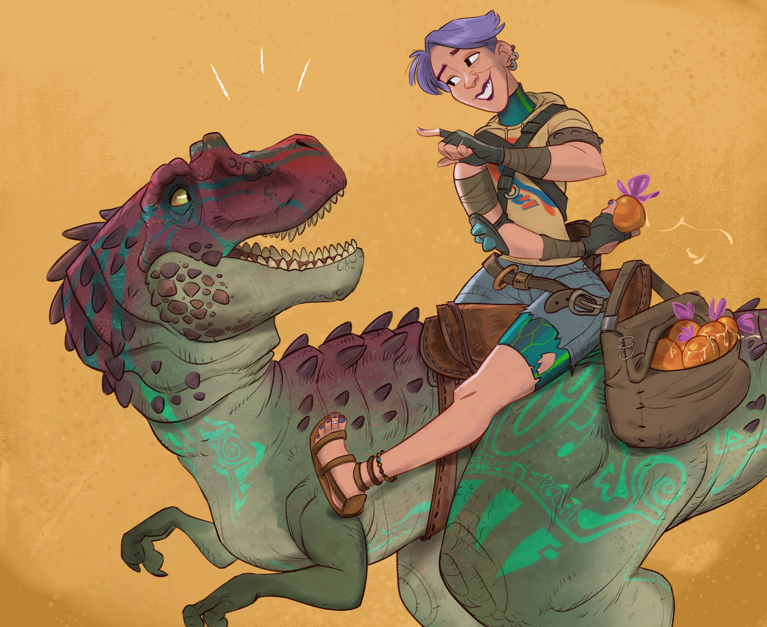 Dino & Rider concept for animated project