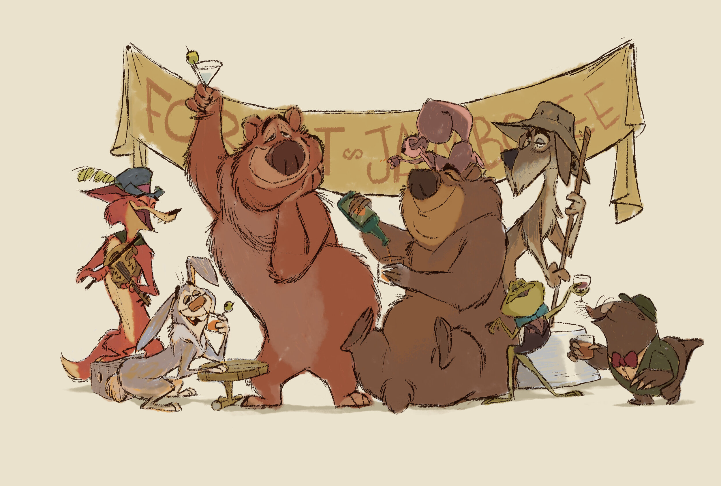 "The Forest Jamboree" Visual Development for a commercial