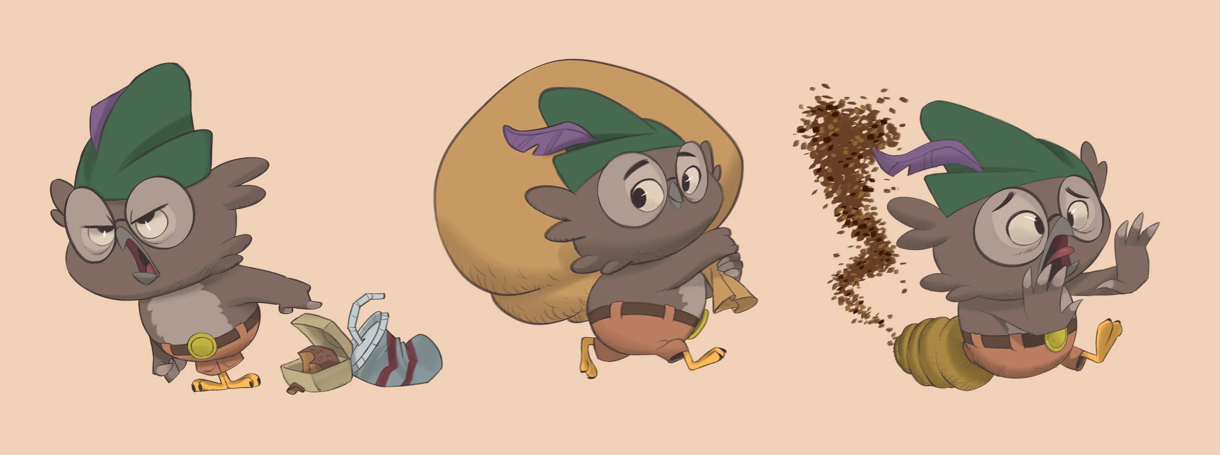 Woodsy Owl character development for animated pitch