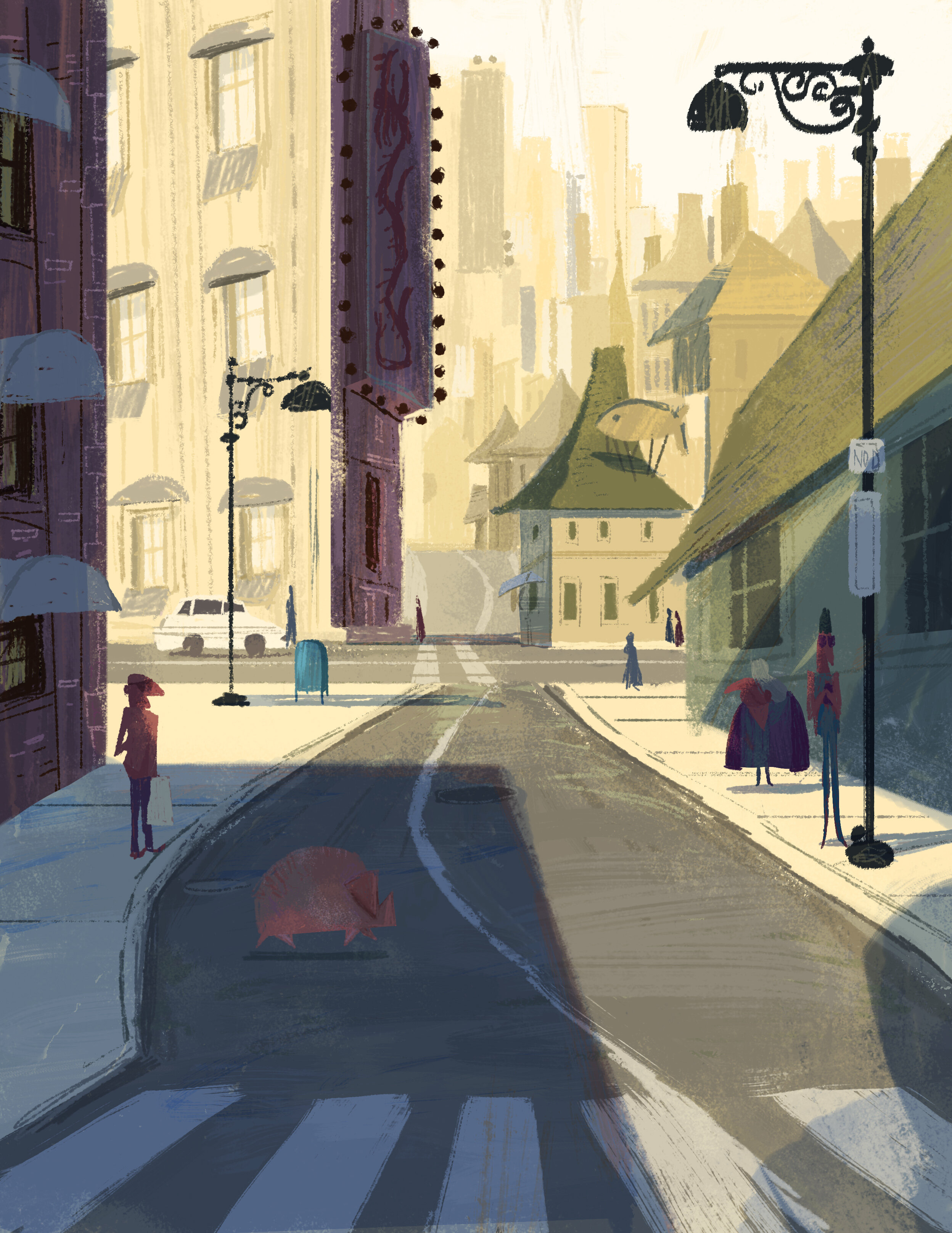 San Fran reimagined city scapes for an upcoming project "Pig in the City"
