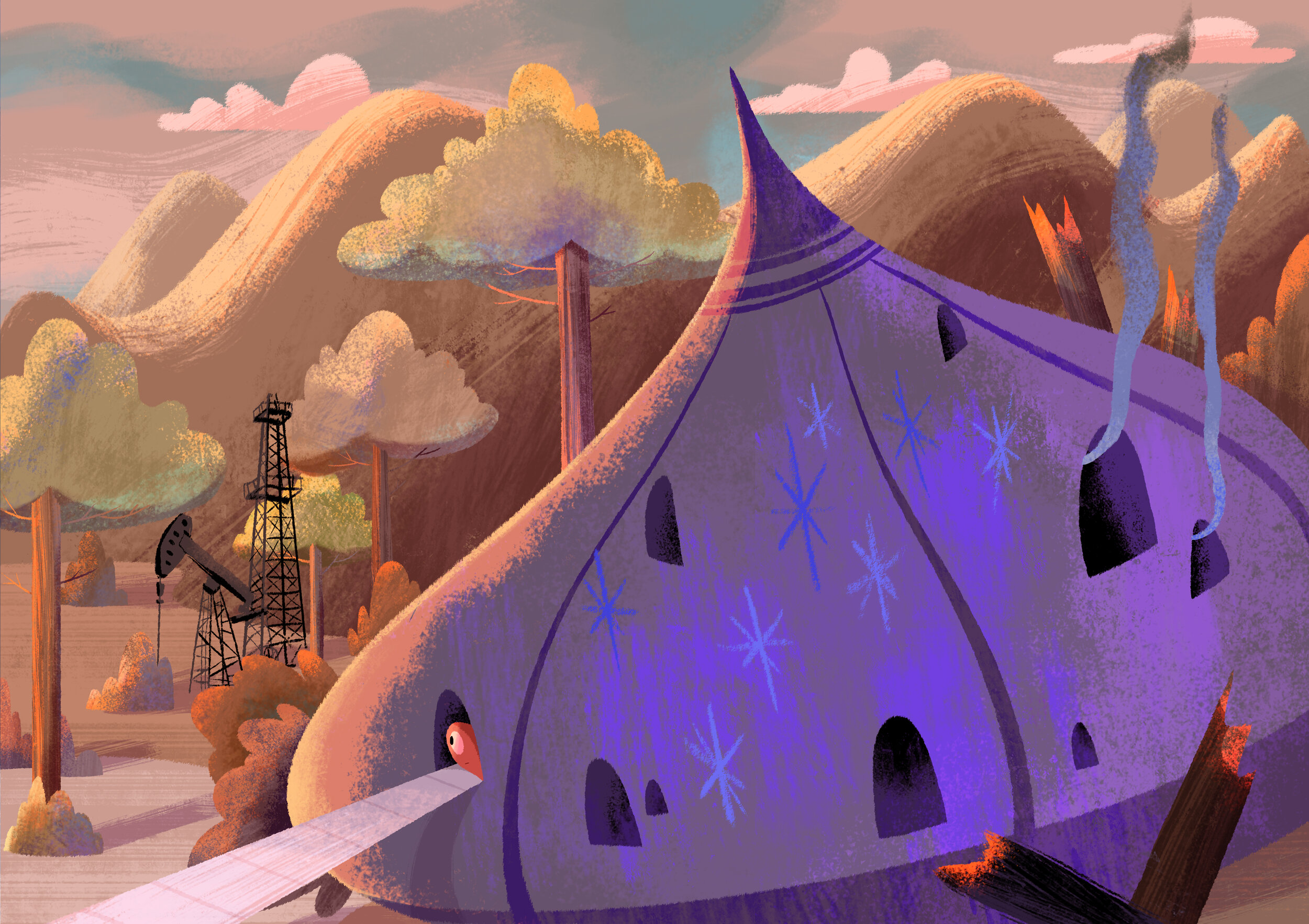 Visual development on the project "Crashed"