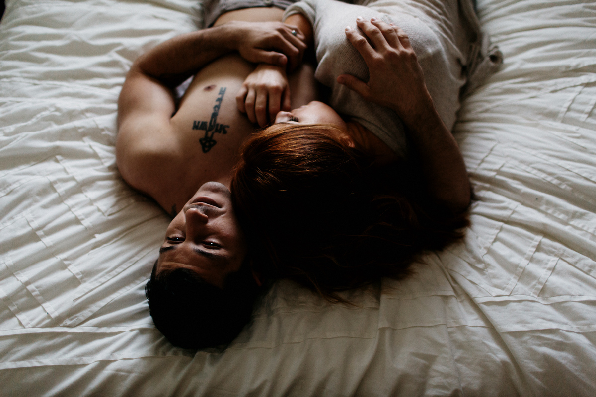 lazy in bed together