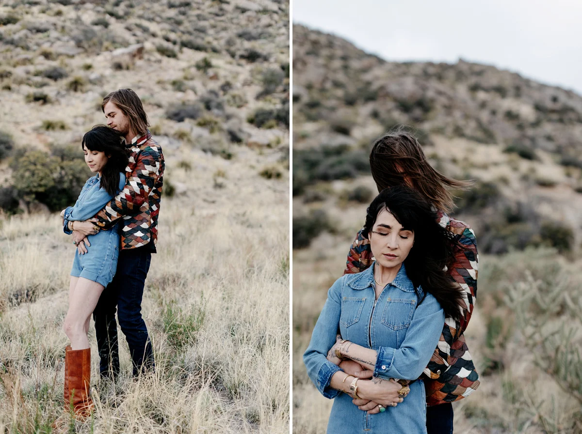 desert engagement session, bohemian couple, portrait, southwest,