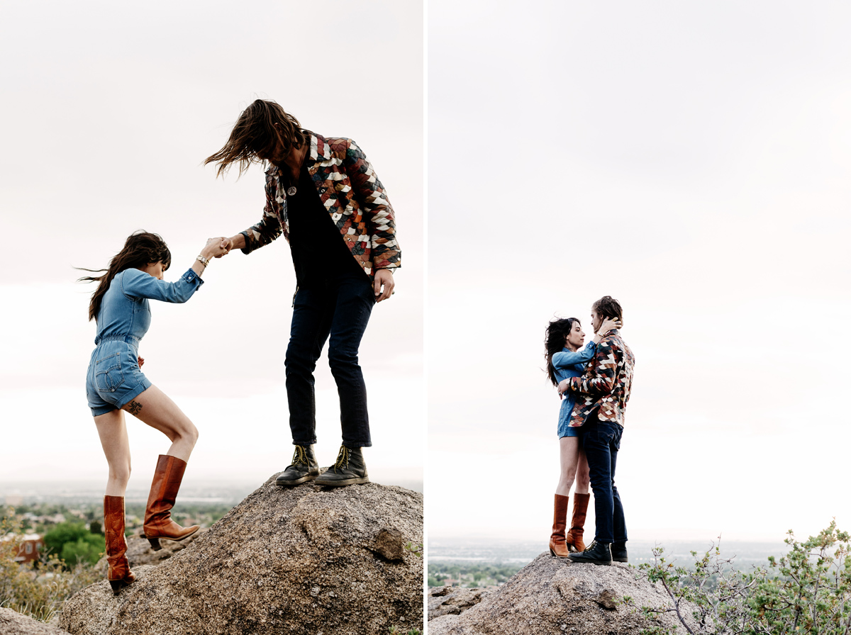 desert engagement session, bohemian couple, portrait, southwest,